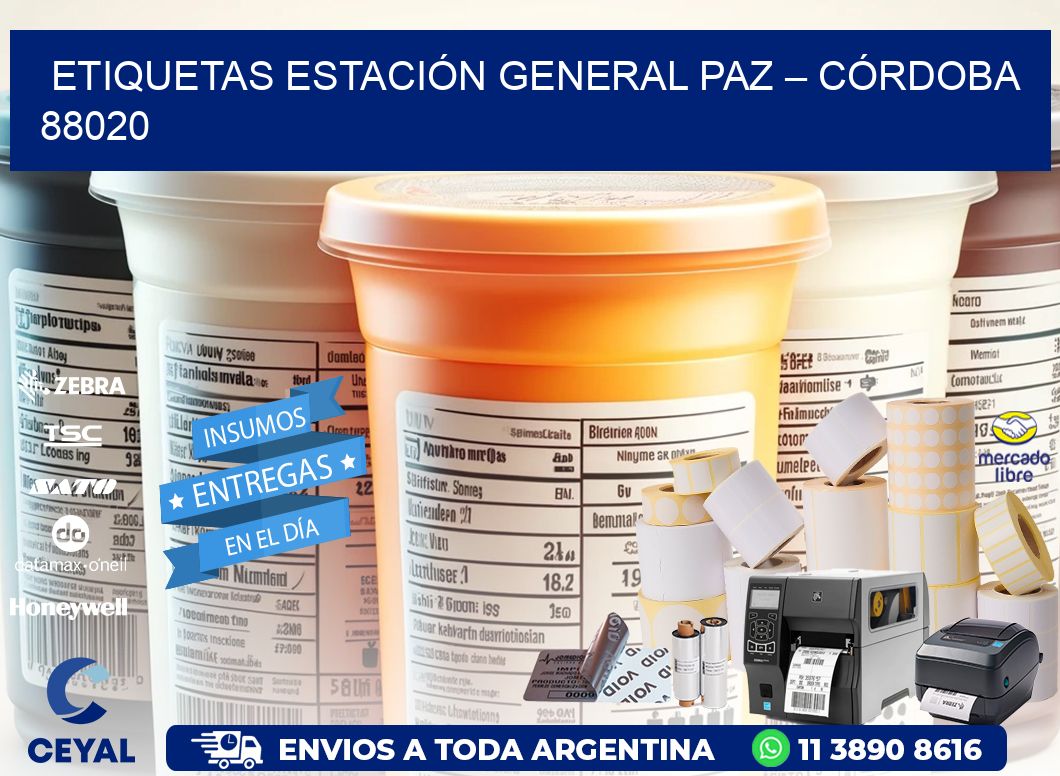 ETIQUETAS ESTACIÓN GENERAL PAZ – CÓRDOBA 88020