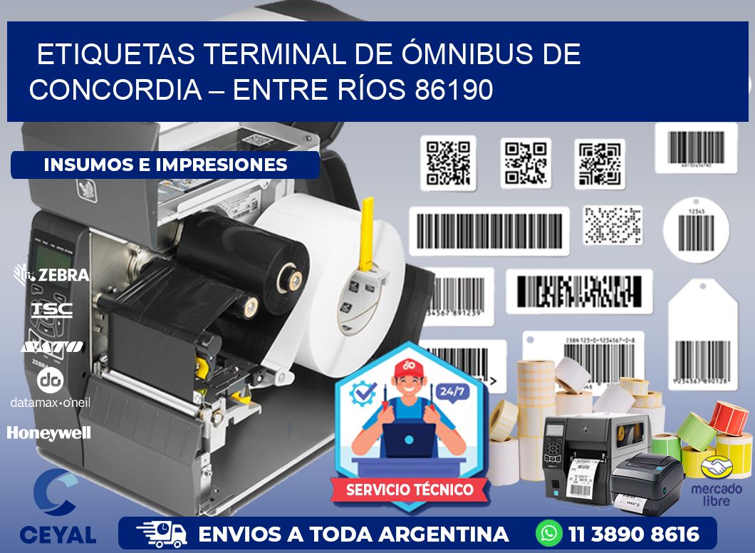 ETIQUETAS TERMINAL DE ÓMNIBUS DE CONCORDIA – ENTRE RÍOS 86190
