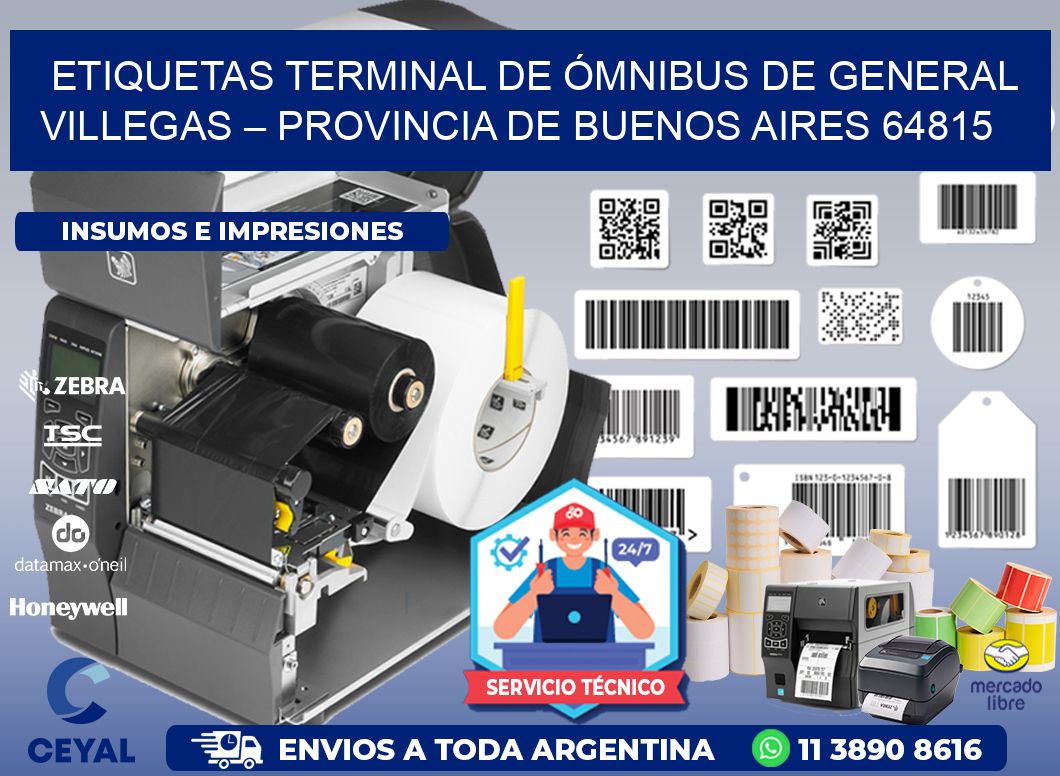 ETIQUETAS TERMINAL DE ÓMNIBUS DE GENERAL VILLEGAS – PROVINCIA DE BUENOS AIRES 64815