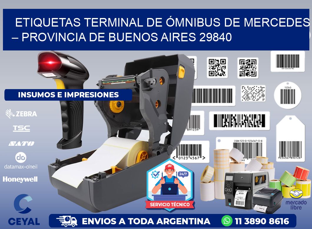 ETIQUETAS TERMINAL DE ÓMNIBUS DE MERCEDES – PROVINCIA DE BUENOS AIRES 29840