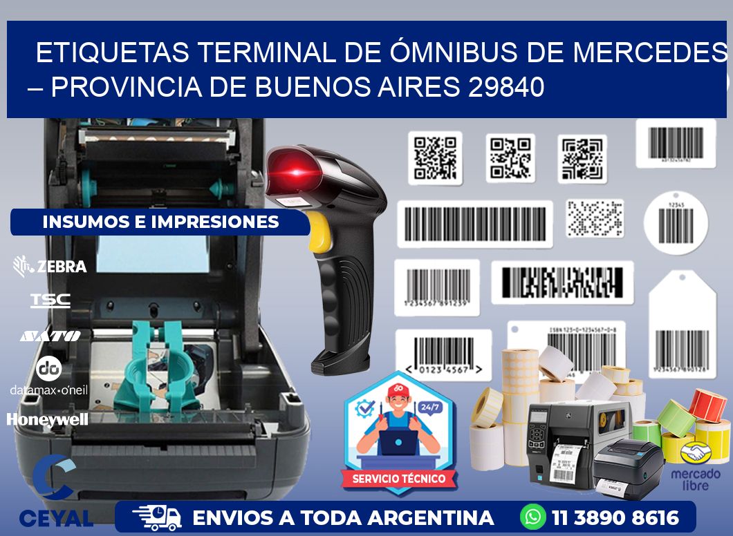 ETIQUETAS TERMINAL DE ÓMNIBUS DE MERCEDES – PROVINCIA DE BUENOS AIRES 29840