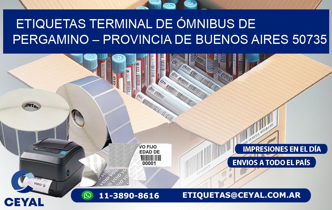 ETIQUETAS TERMINAL DE ÓMNIBUS DE PERGAMINO – PROVINCIA DE BUENOS AIRES 50735