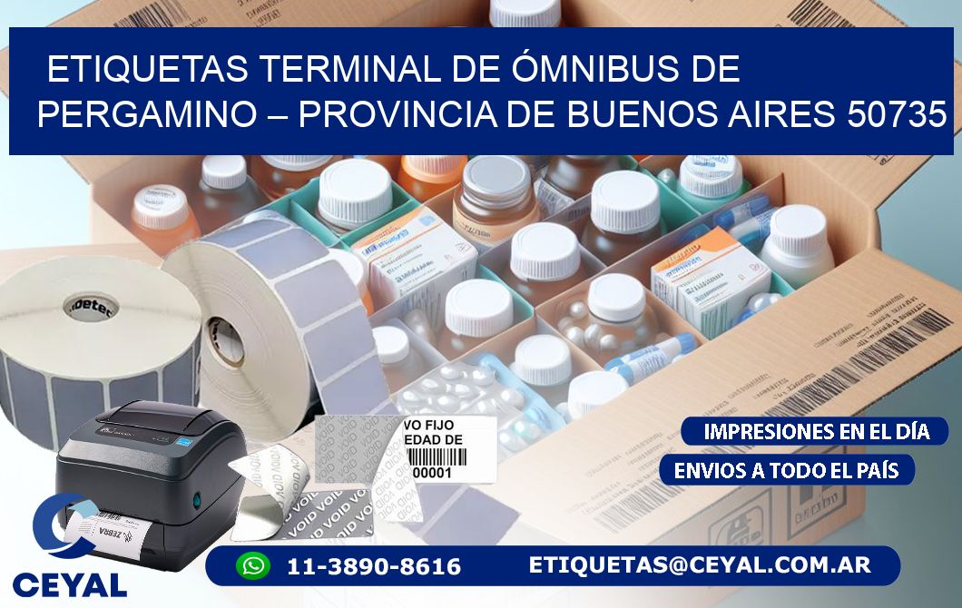 ETIQUETAS TERMINAL DE ÓMNIBUS DE PERGAMINO – PROVINCIA DE BUENOS AIRES 50735