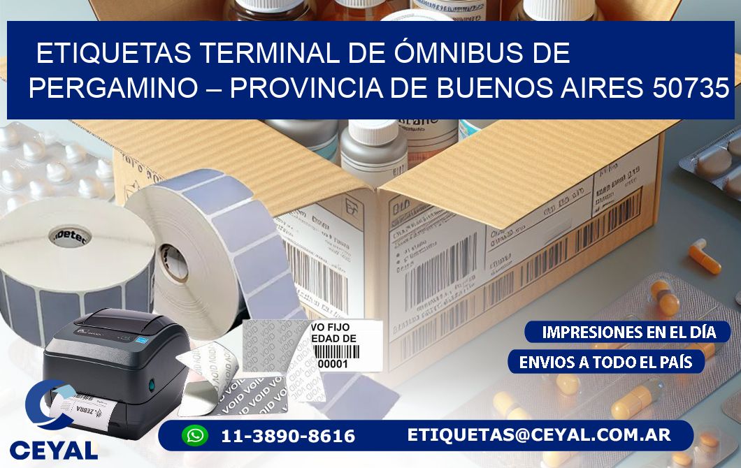 ETIQUETAS TERMINAL DE ÓMNIBUS DE PERGAMINO – PROVINCIA DE BUENOS AIRES 50735
