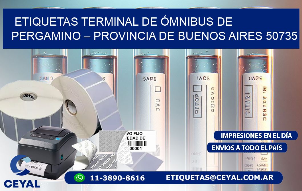 ETIQUETAS TERMINAL DE ÓMNIBUS DE PERGAMINO – PROVINCIA DE BUENOS AIRES 50735