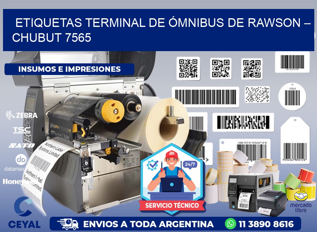 ETIQUETAS TERMINAL DE ÓMNIBUS DE RAWSON – CHUBUT 7565