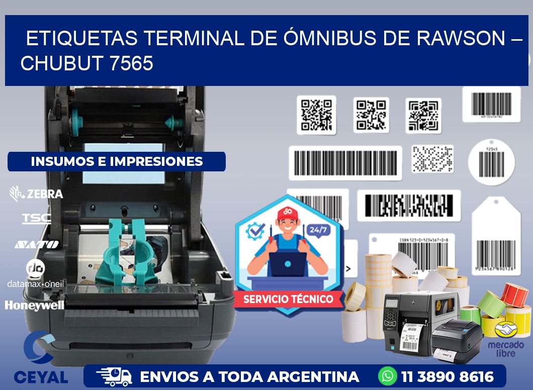 ETIQUETAS TERMINAL DE ÓMNIBUS DE RAWSON – CHUBUT 7565