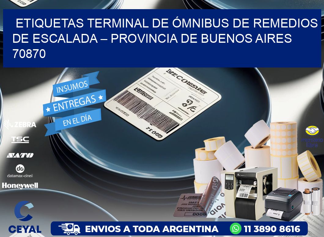 ETIQUETAS TERMINAL DE ÓMNIBUS DE REMEDIOS DE ESCALADA – PROVINCIA DE BUENOS AIRES 70870