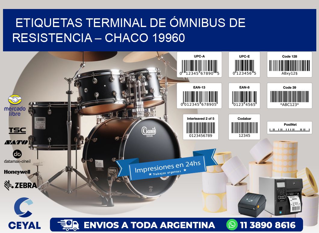 ETIQUETAS TERMINAL DE ÓMNIBUS DE RESISTENCIA – CHACO 19960