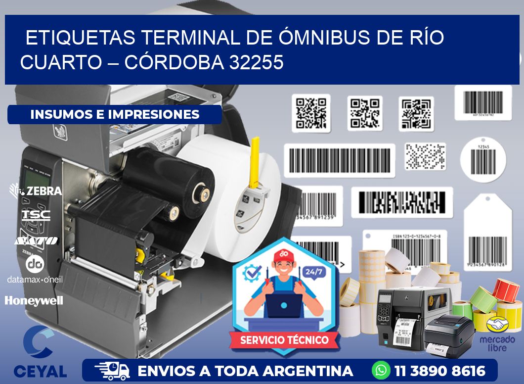 ETIQUETAS TERMINAL DE ÓMNIBUS DE RÍO CUARTO – CÓRDOBA 32255