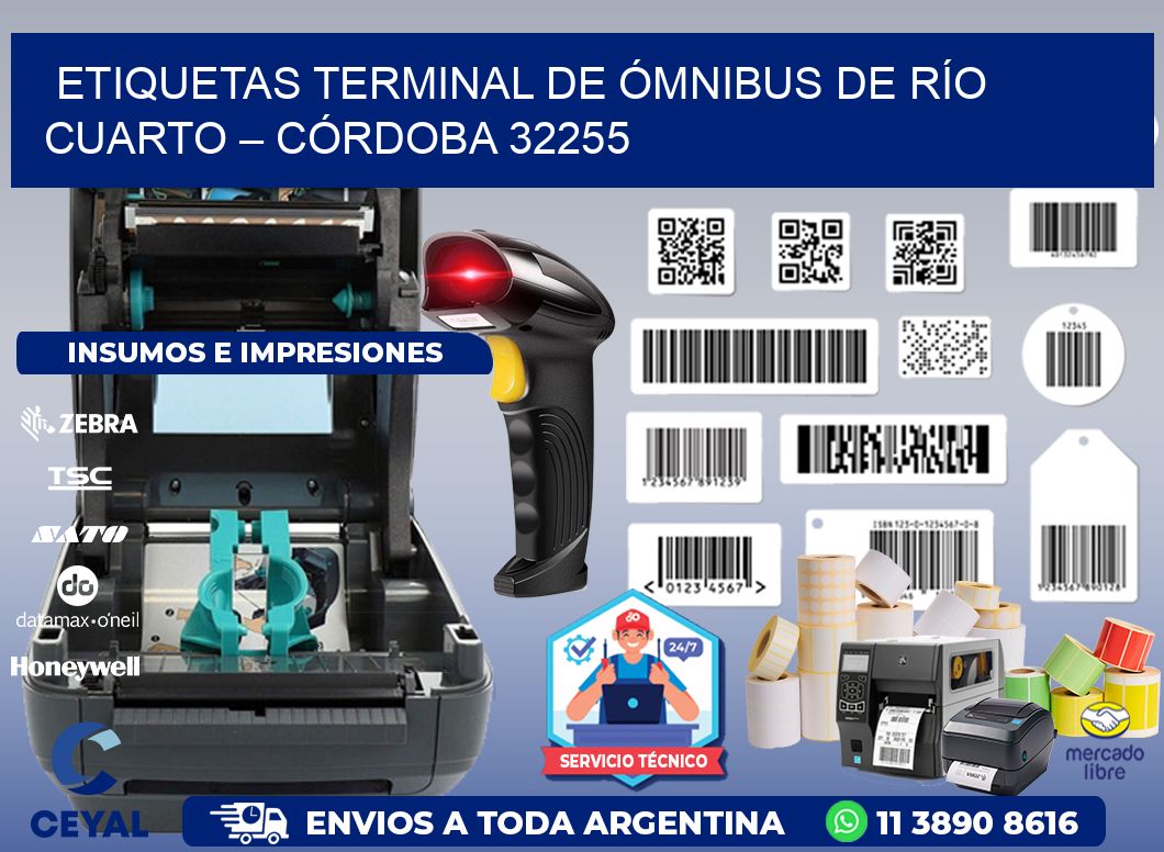ETIQUETAS TERMINAL DE ÓMNIBUS DE RÍO CUARTO – CÓRDOBA 32255