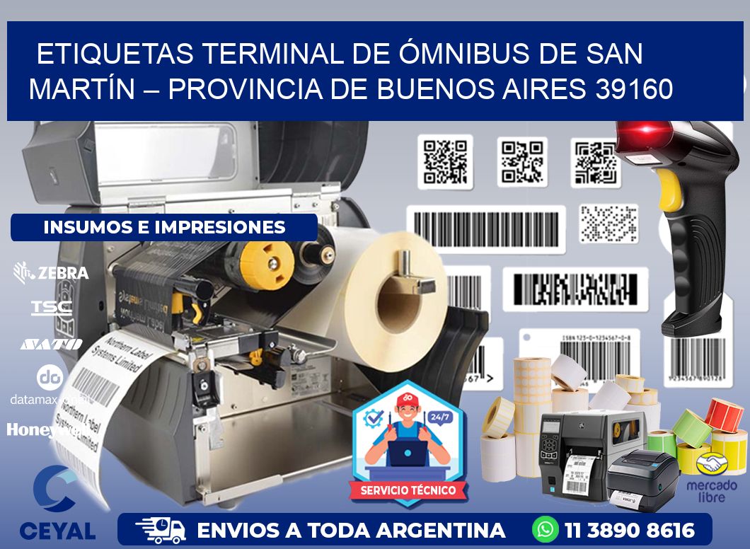 ETIQUETAS TERMINAL DE ÓMNIBUS DE SAN MARTÍN – PROVINCIA DE BUENOS AIRES 39160