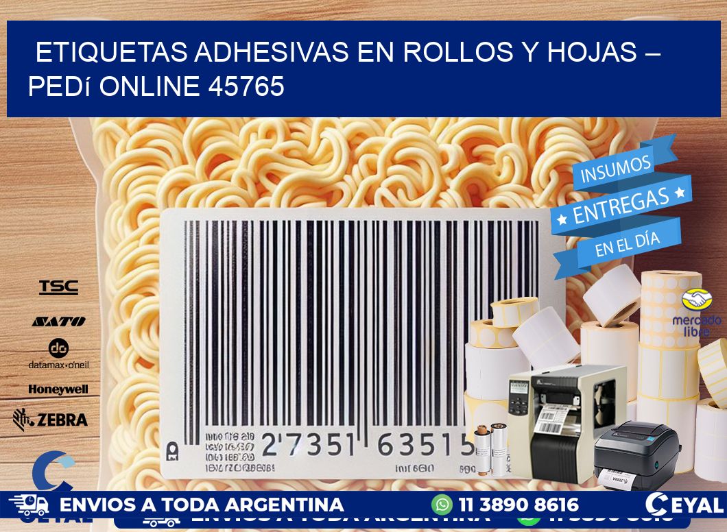 Etiquetas Adhesivas en Rollos y Hojas – Pedí Online 45765