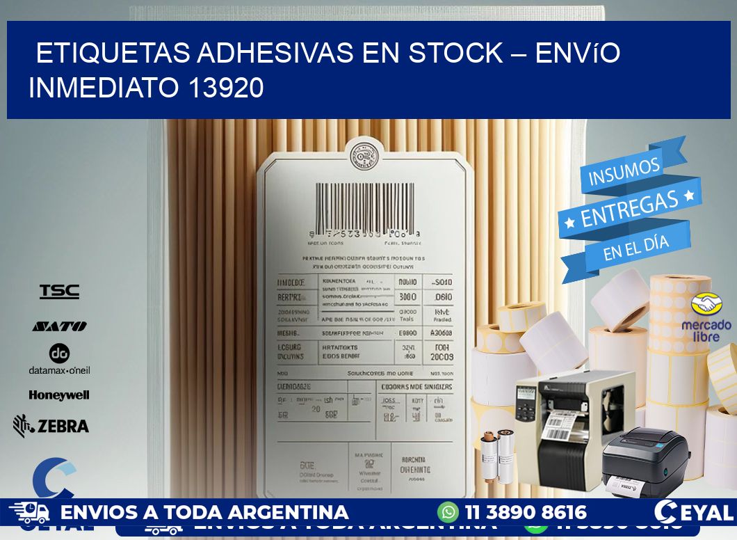 Etiquetas Adhesivas en Stock – Envío Inmediato 13920