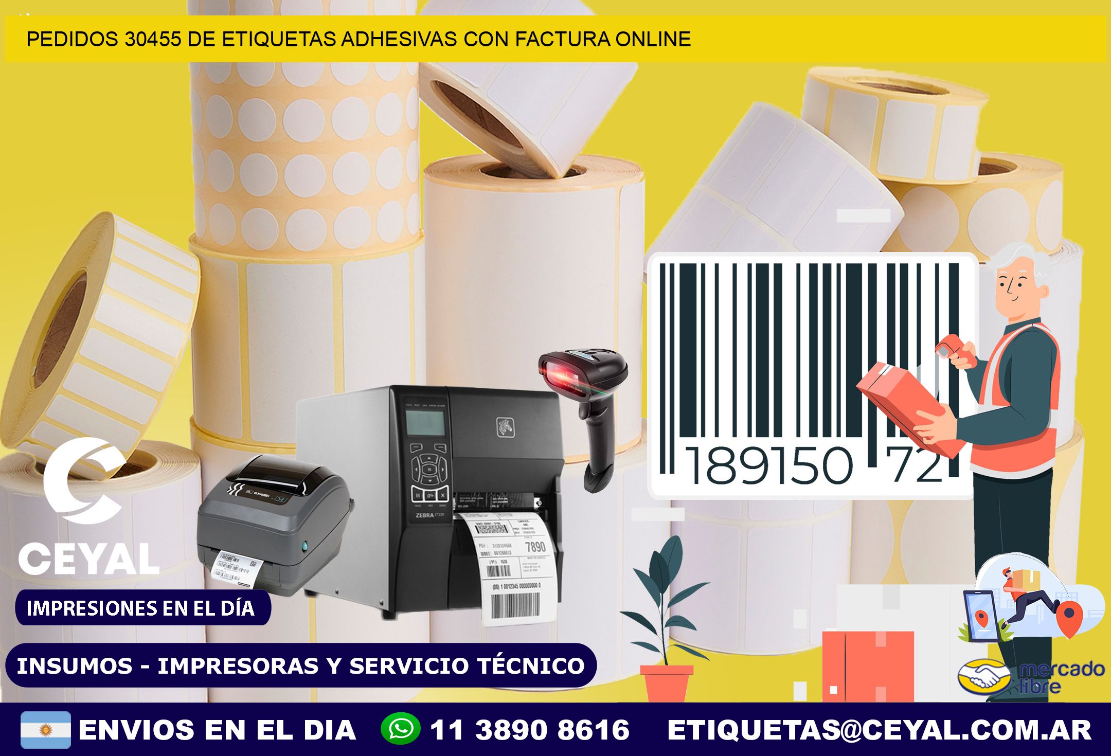 Pedidos 30455 de Etiquetas Adhesivas con Factura Online
