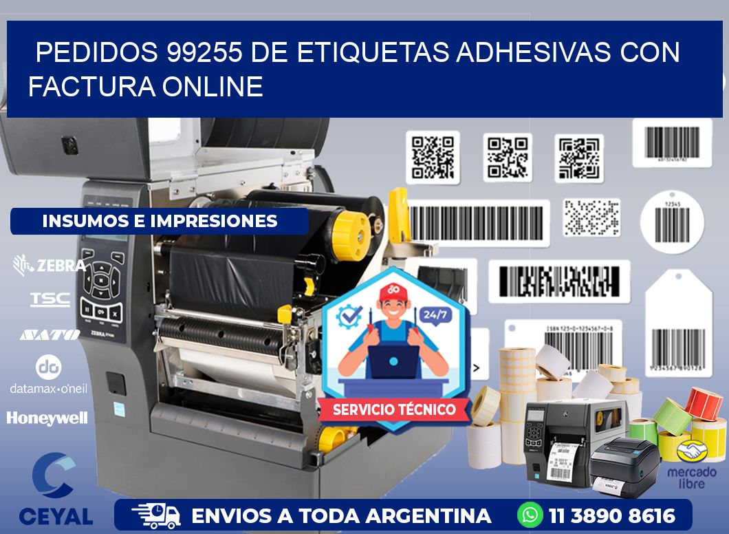 Pedidos 99255 de Etiquetas Adhesivas con Factura Online