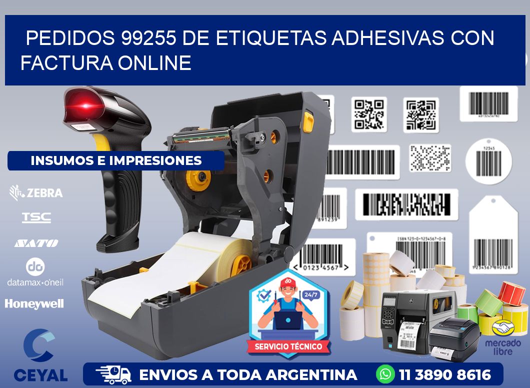 Pedidos 99255 de Etiquetas Adhesivas con Factura Online