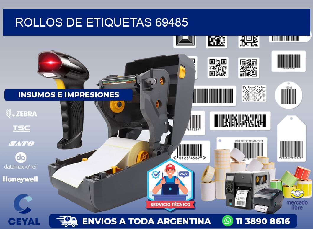 ROLLOS DE ETIQUETAS 69485