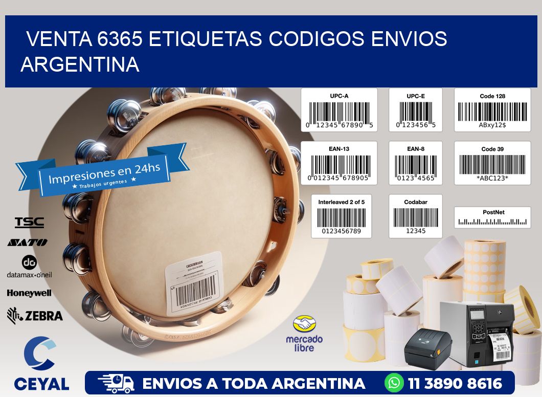 VENTA 6365 ETIQUETAS CODIGOS ENVIOS ARGENTINA