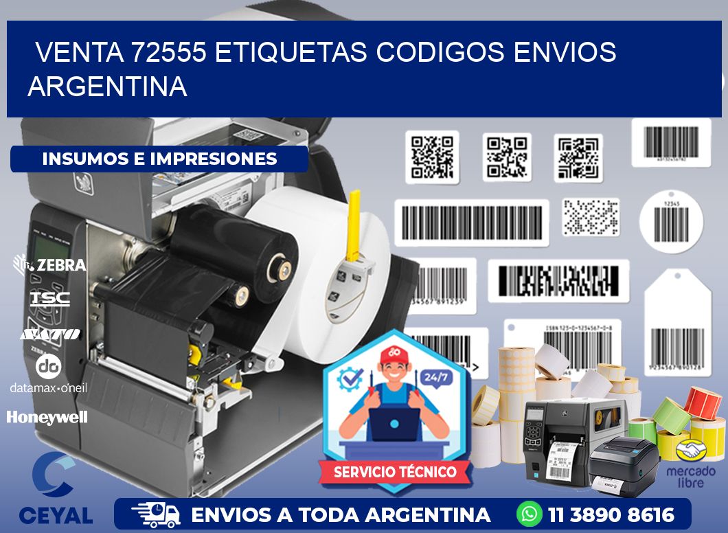 VENTA 72555 ETIQUETAS CODIGOS ENVIOS ARGENTINA