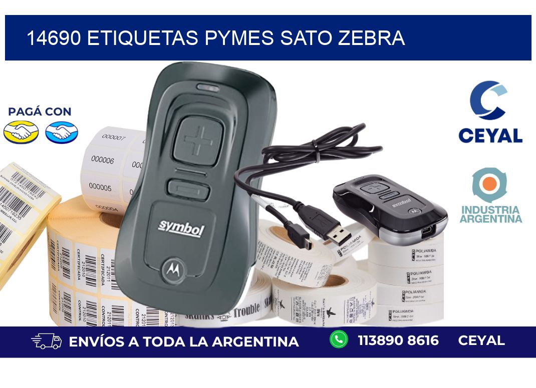 14690 ETIQUETAS PYMES SATO ZEBRA