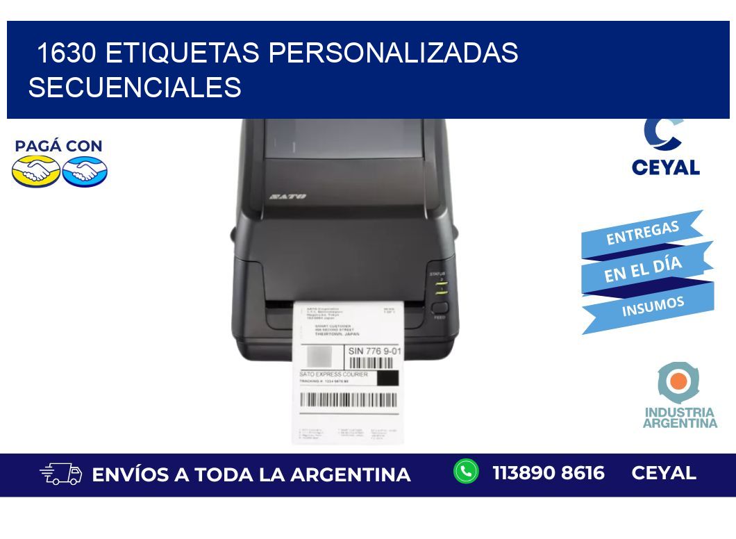 1630 ETIQUETAS PERSONALIZADAS SECUENCIALES
