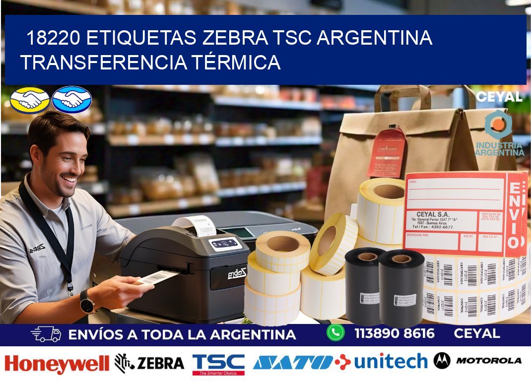 18220 etiquetas zebra tsc argentina TRANSFERENCIA TÉRMICA