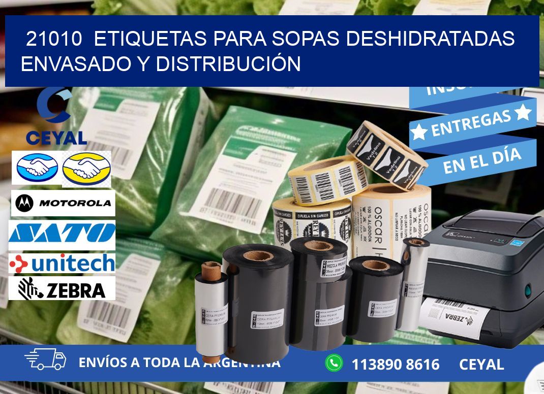 21010  ETIQUETAS PARA SOPAS DESHIDRATADAS ENVASADO Y DISTRIBUCIÓN