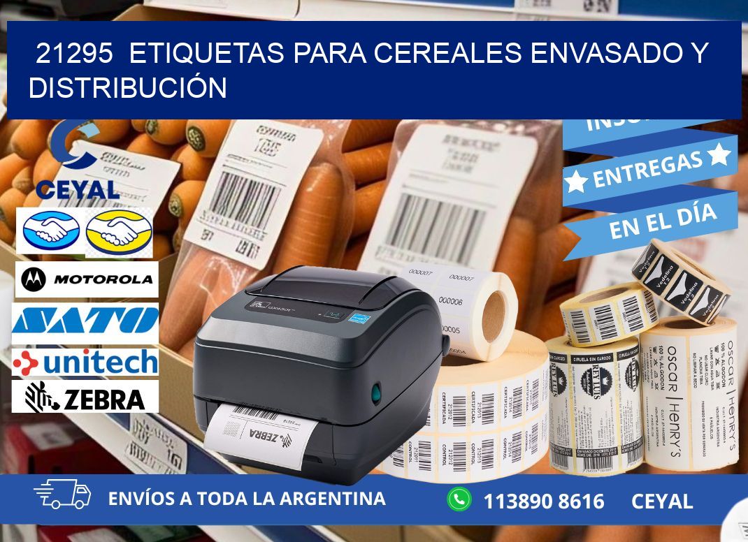21295  ETIQUETAS PARA CEREALES ENVASADO Y DISTRIBUCIÓN