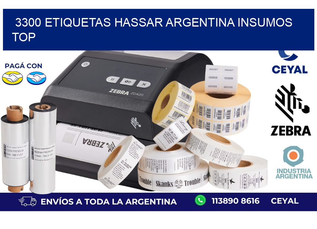 3300 etiquetas hassar argentina INSUMOS TOP