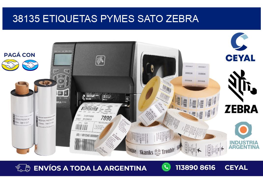 38135 ETIQUETAS PYMES SATO ZEBRA