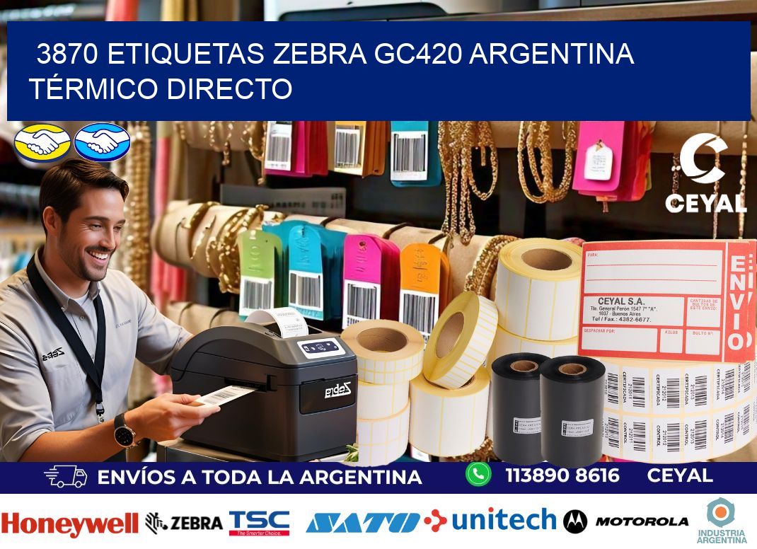 3870 etiquetas zebra gc420 argentina TÉRMICO DIRECTO