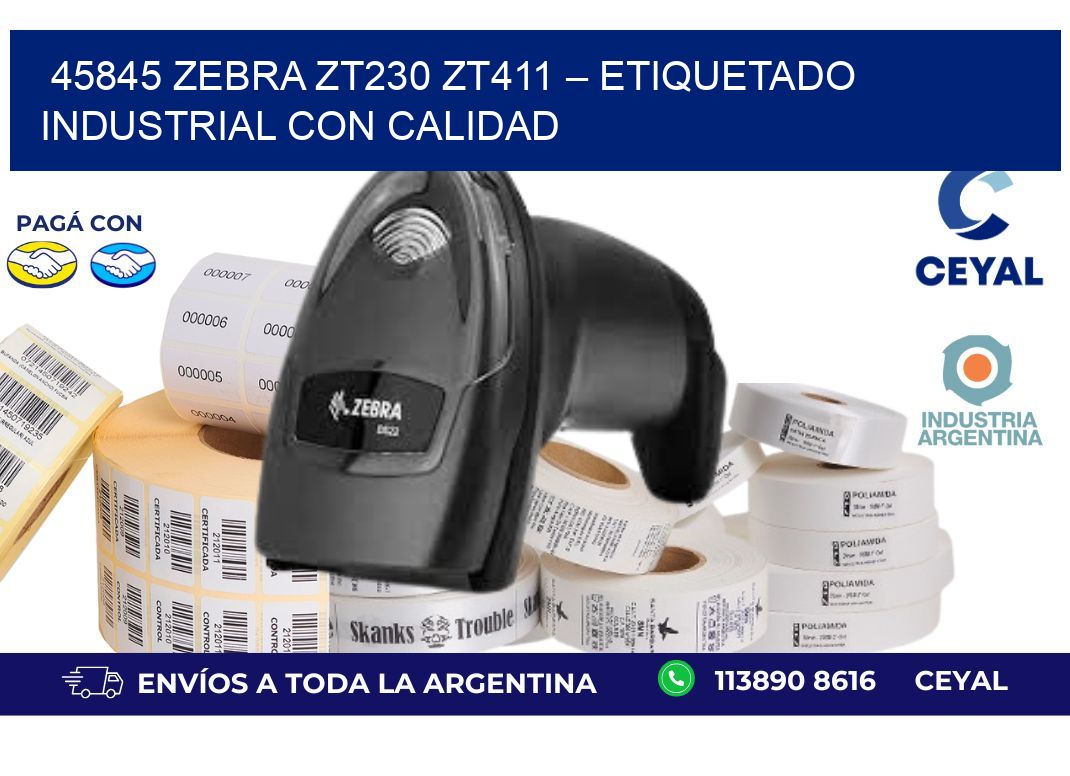 45845 Zebra ZT230 ZT411 – Etiquetado Industrial con Calidad