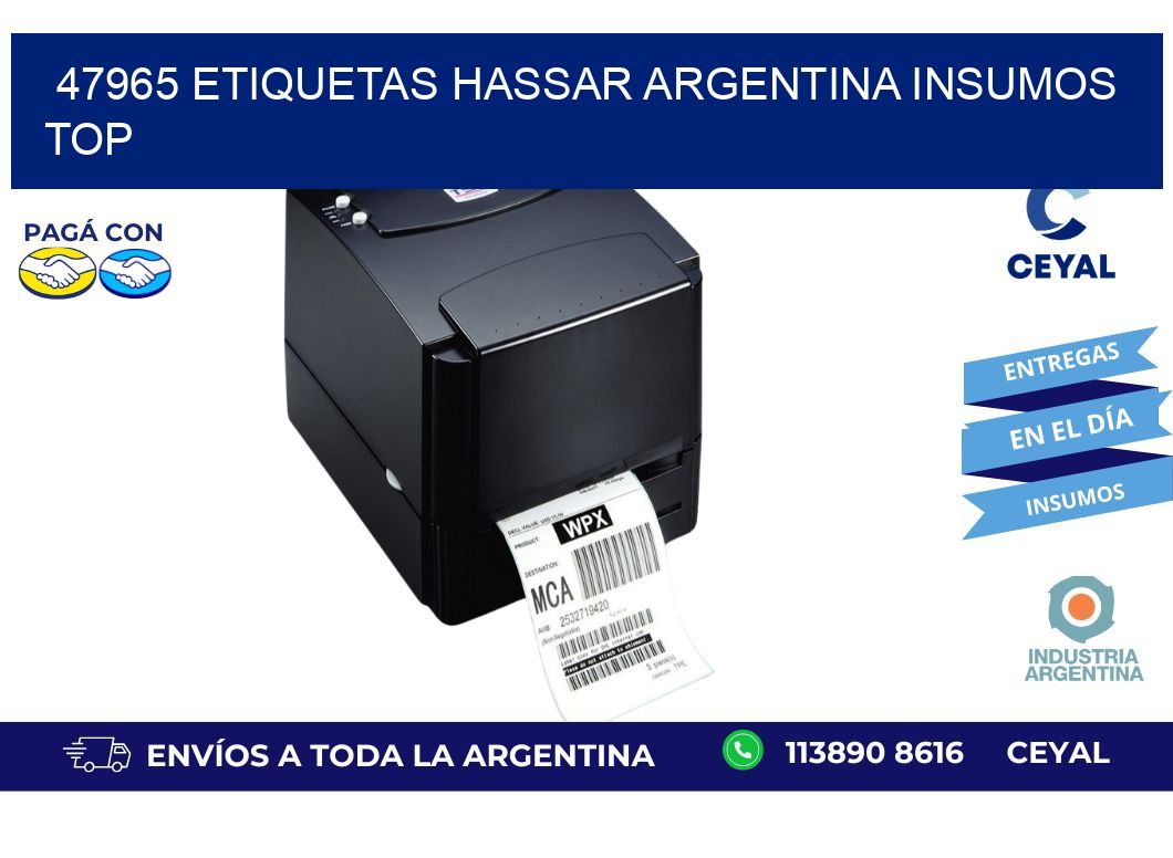 47965 etiquetas hassar argentina INSUMOS TOP