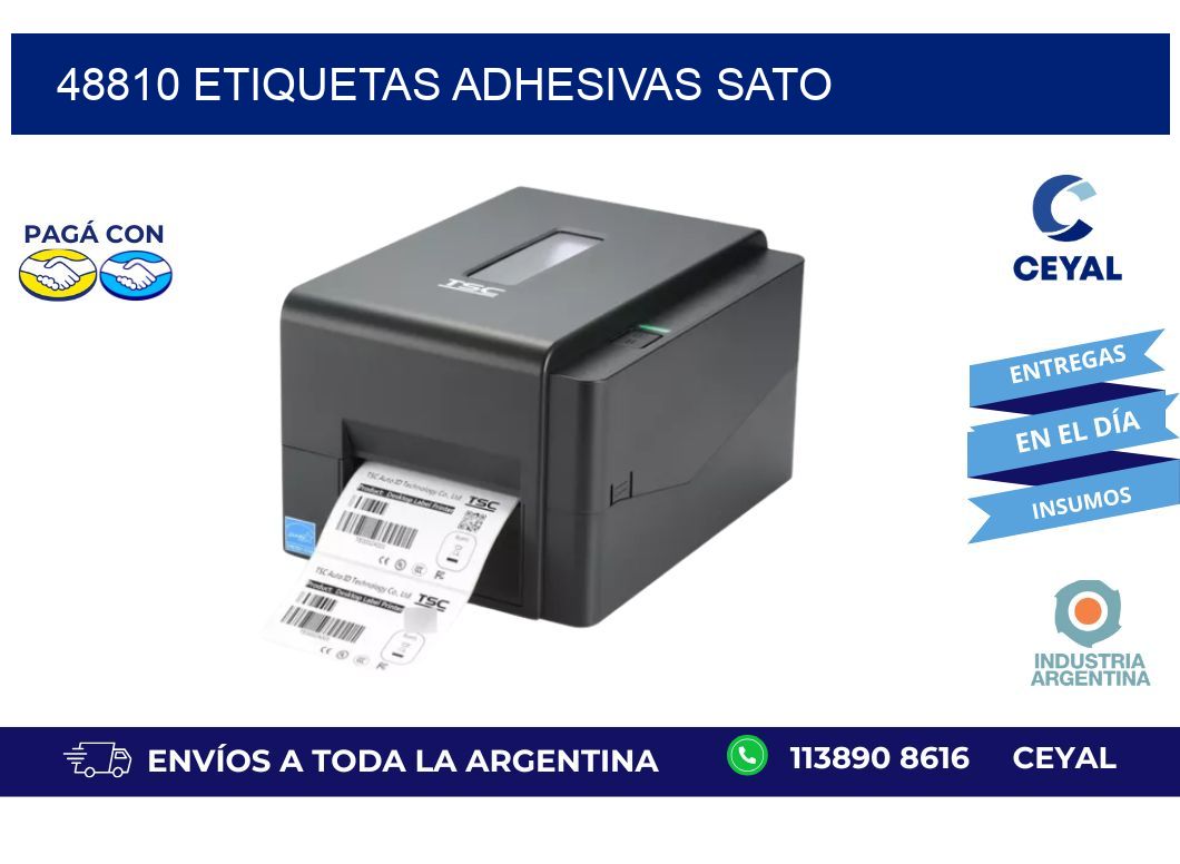 48810 ETIQUETAS ADHESIVAS SATO