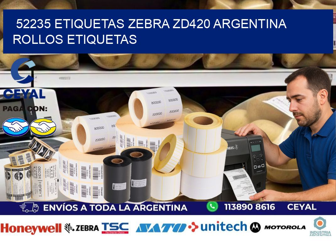 52235 etiquetas zebra zd420 argentina ROLLOS ETIQUETAS