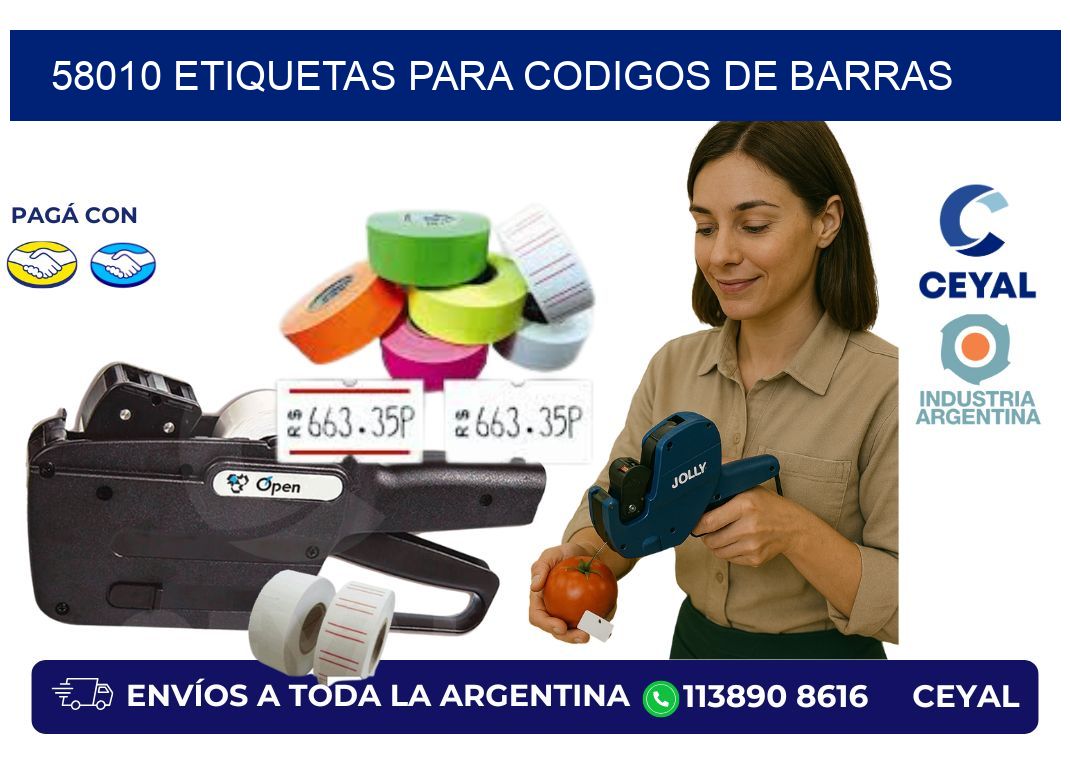 58010 ETIQUETAS PARA CODIGOS DE BARRAS