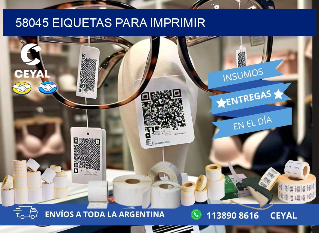 58045 EIQUETAS PARA IMPRIMIR