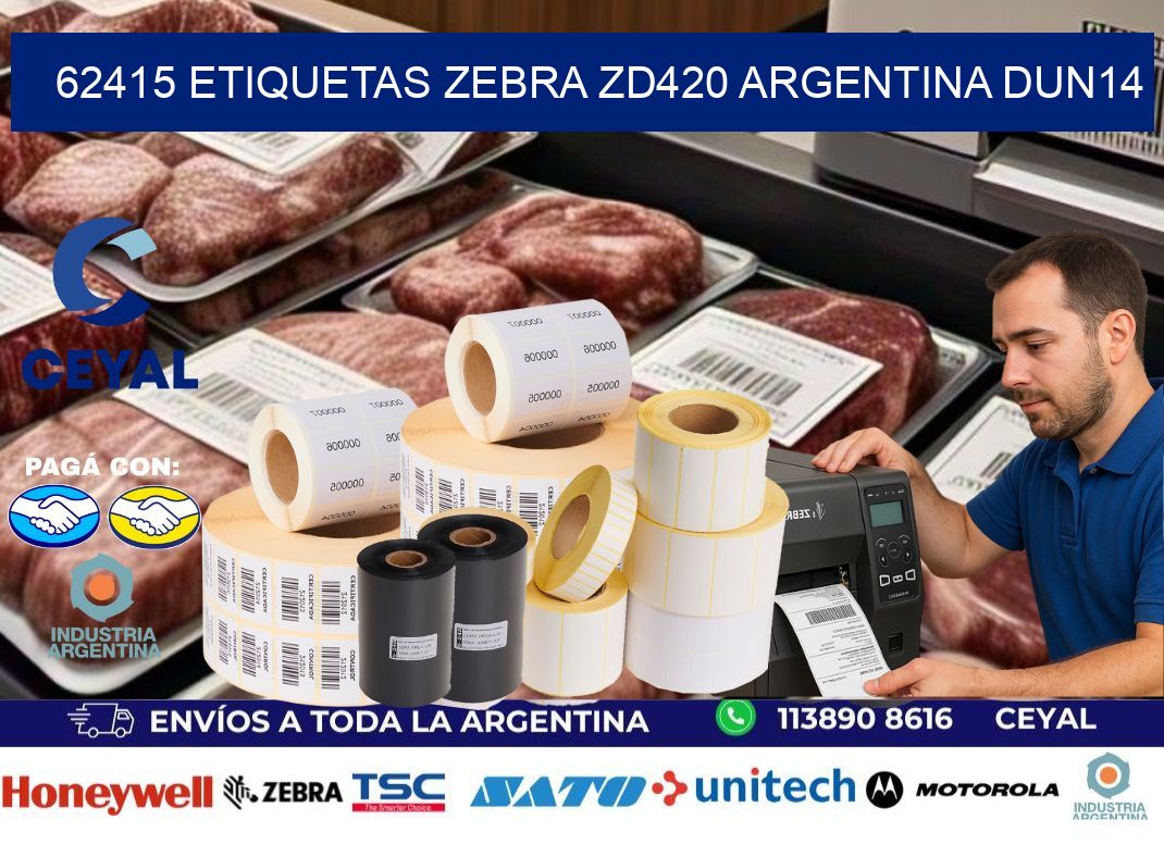 62415 etiquetas zebra zd420 argentina DUN14