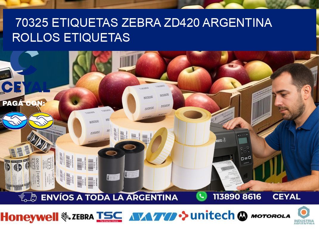 70325 etiquetas zebra zd420 argentina ROLLOS ETIQUETAS