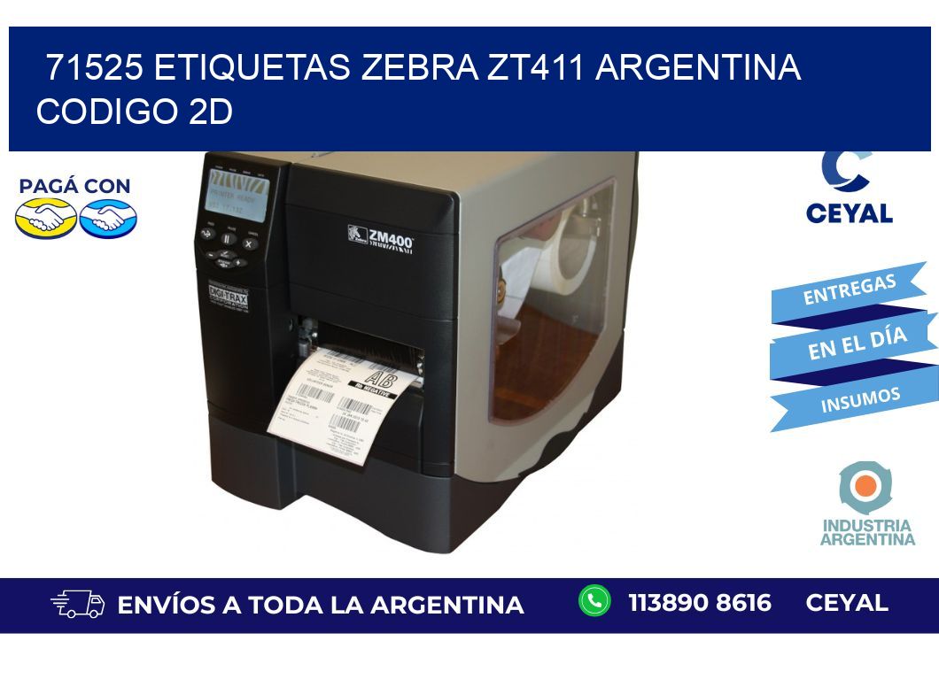 71525 etiquetas zebra zt411 argentina CODIGO 2D