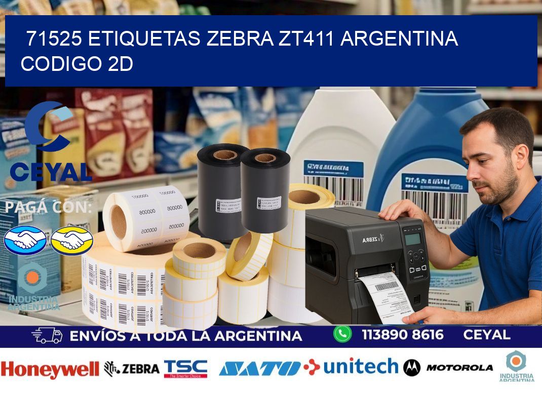 71525 etiquetas zebra zt411 argentina CODIGO 2D