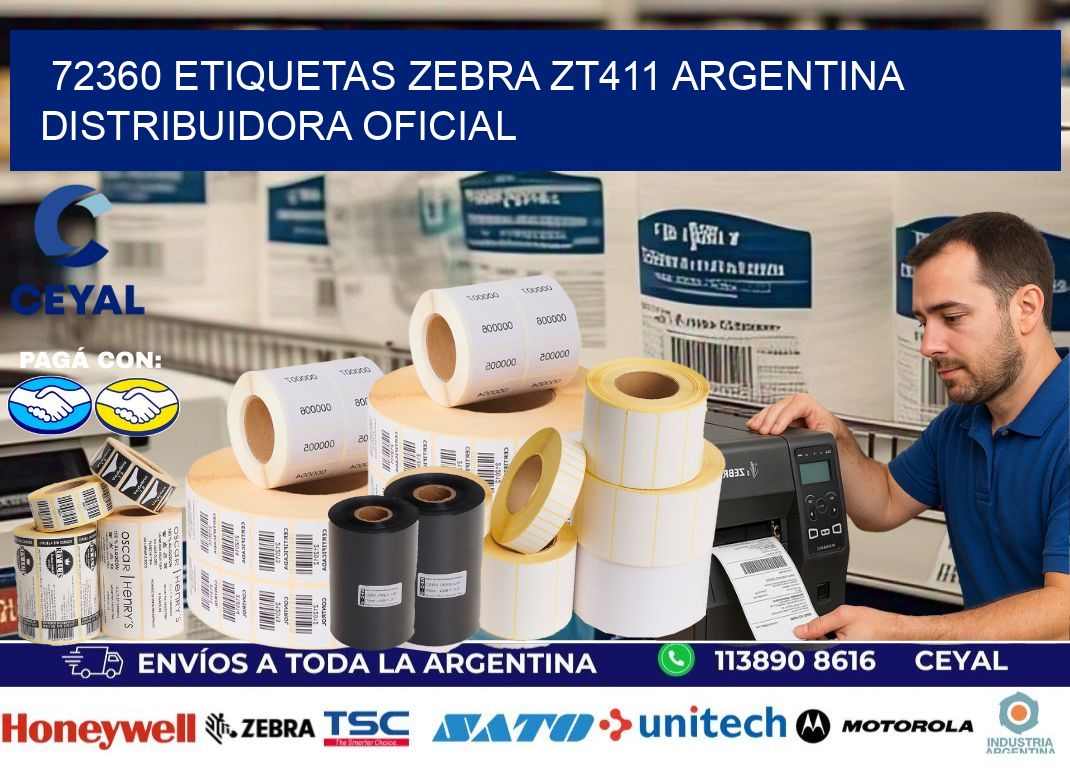 72360 etiquetas zebra zt411 argentina DISTRIBUIDORA OFICIAL