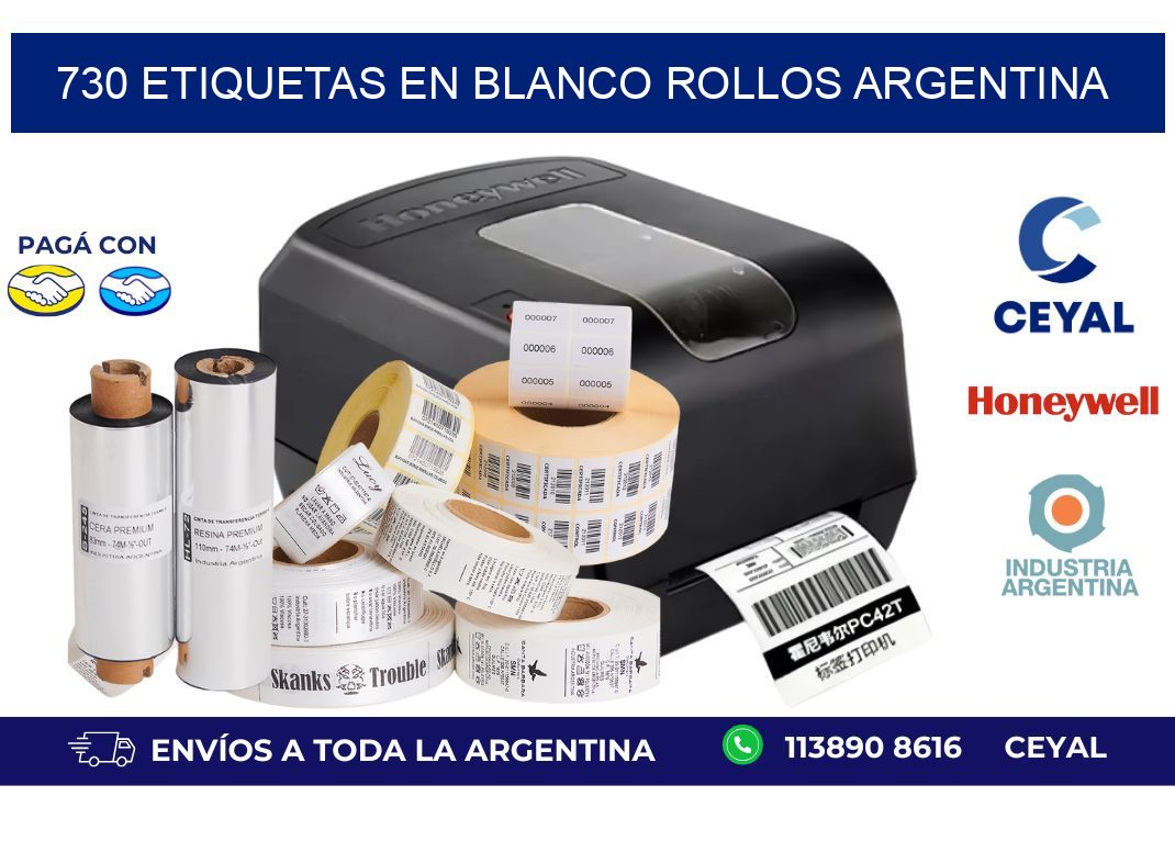 730 ETIQUETAS EN BLANCO ROLLOS ARGENTINA