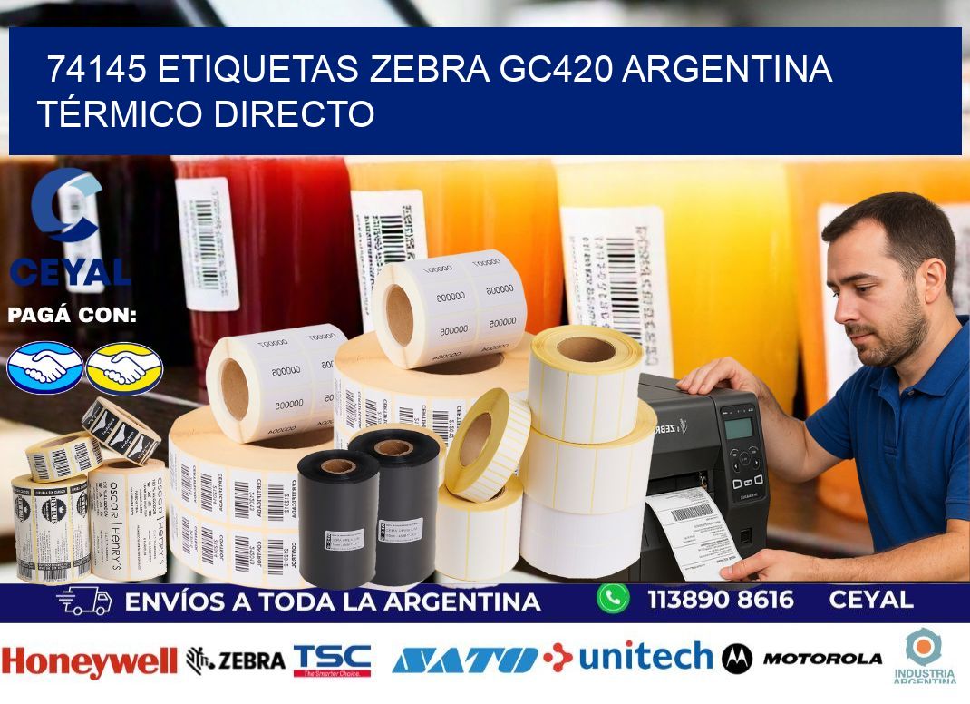 74145 etiquetas zebra gc420 argentina TÉRMICO DIRECTO