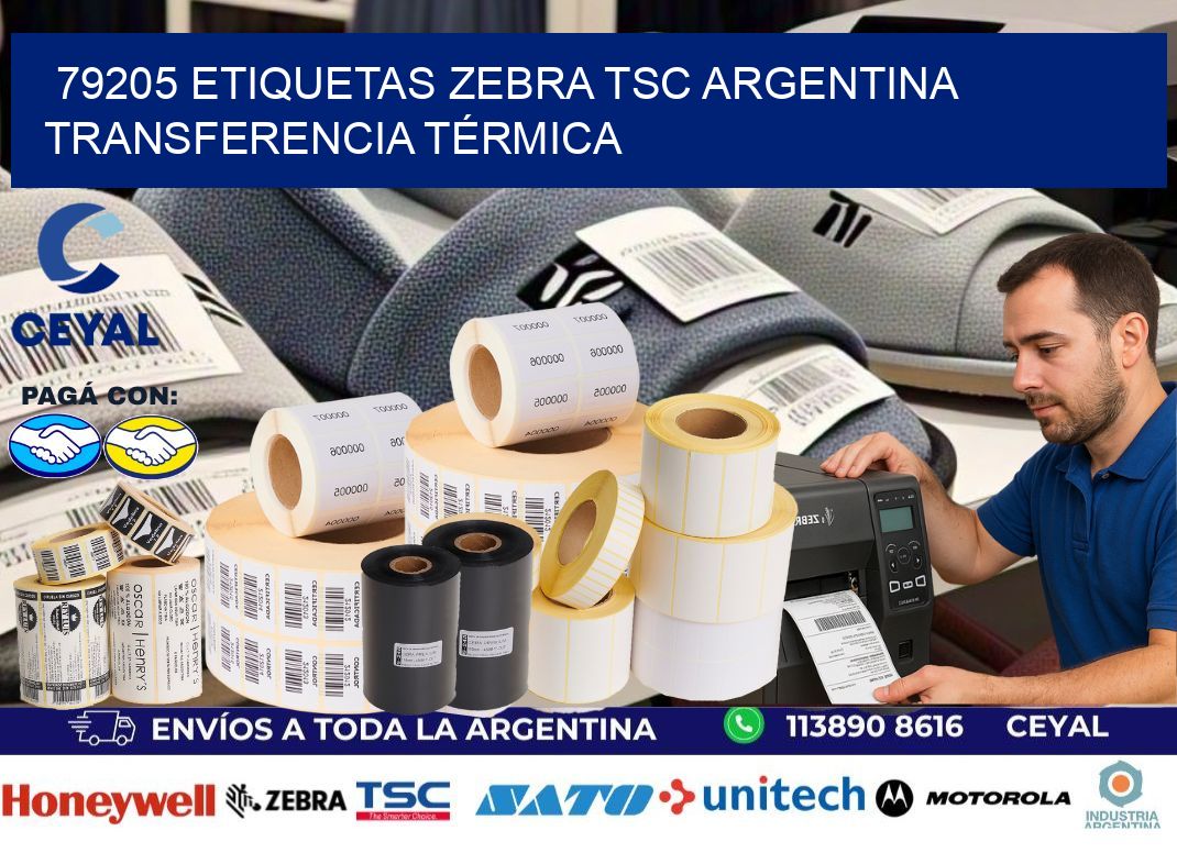 79205 etiquetas zebra tsc argentina TRANSFERENCIA TÉRMICA