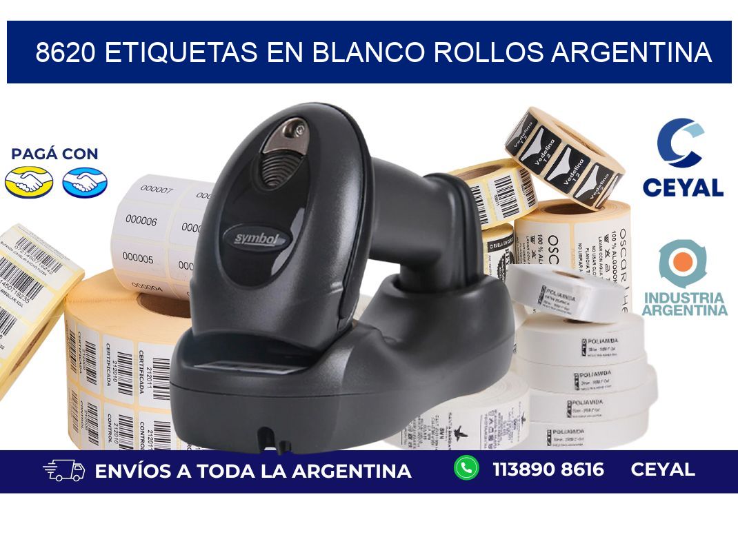 8620 ETIQUETAS EN BLANCO ROLLOS ARGENTINA