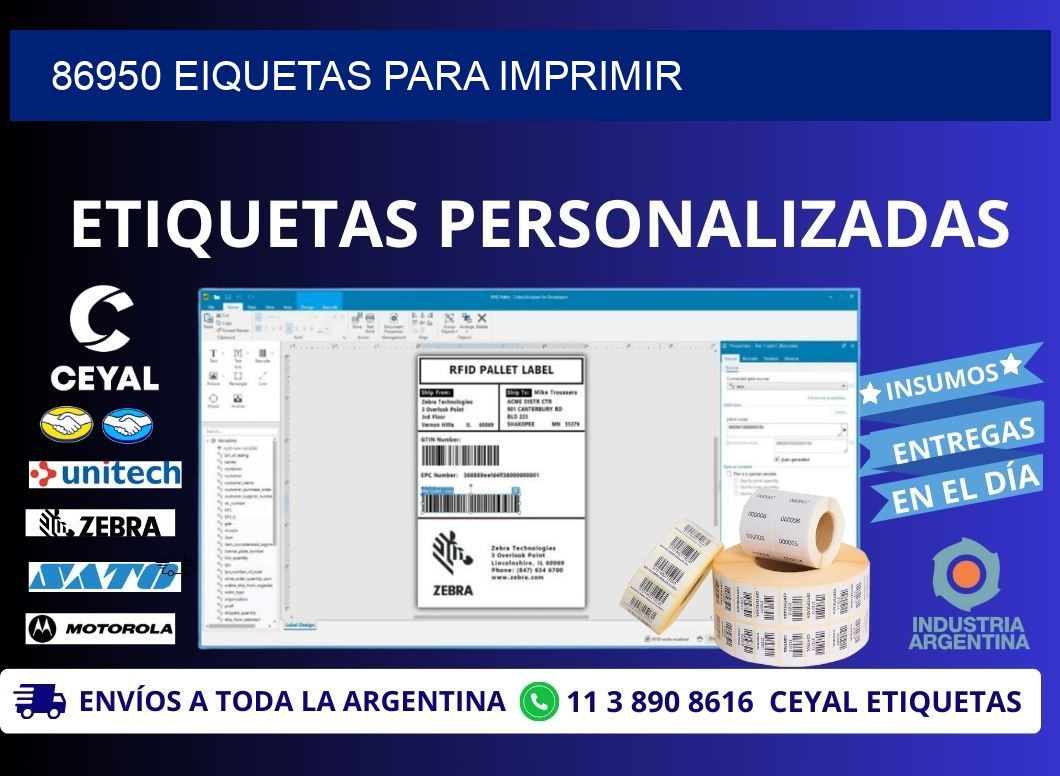 86950 EIQUETAS PARA IMPRIMIR