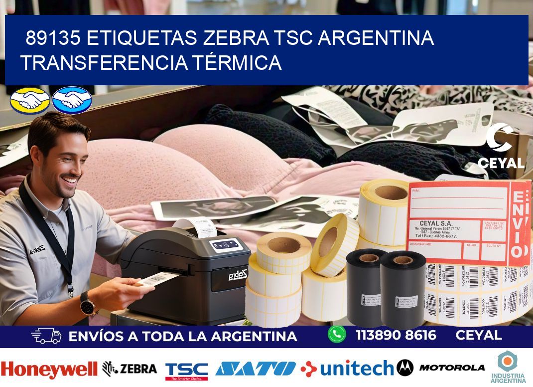 89135 etiquetas zebra tsc argentina TRANSFERENCIA TÉRMICA