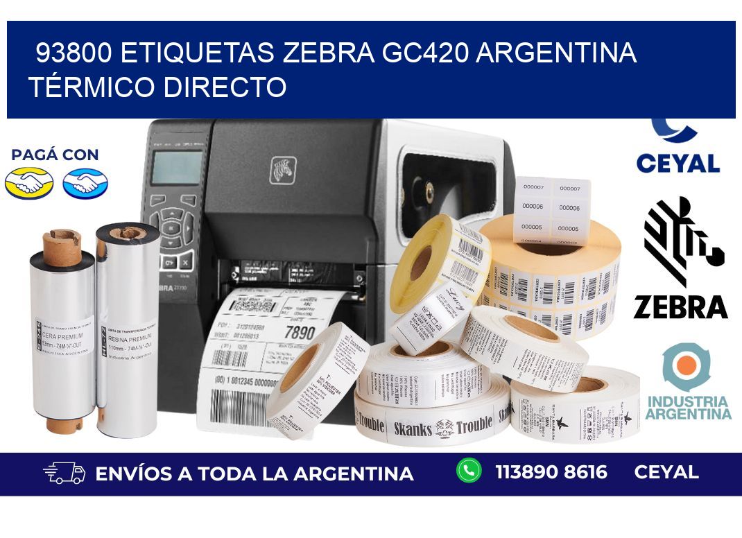 93800 etiquetas zebra gc420 argentina TÉRMICO DIRECTO